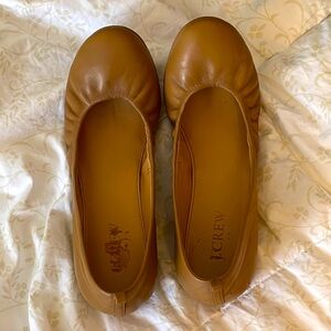 J. Crew Tan Leather Ballet Flats